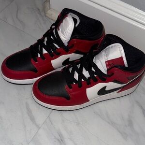 Nike Air Jordan 1s Black and Red High Tops